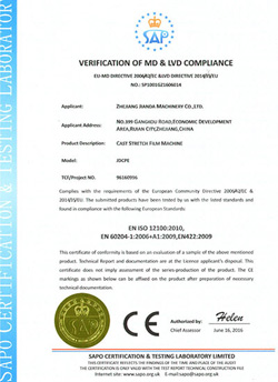 Certificación CE para la extrusora de película estirable